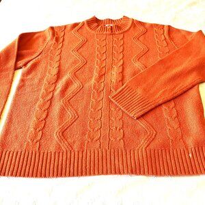 Salon Studio by Haband Burnt Orange Cable knit size L Sweater